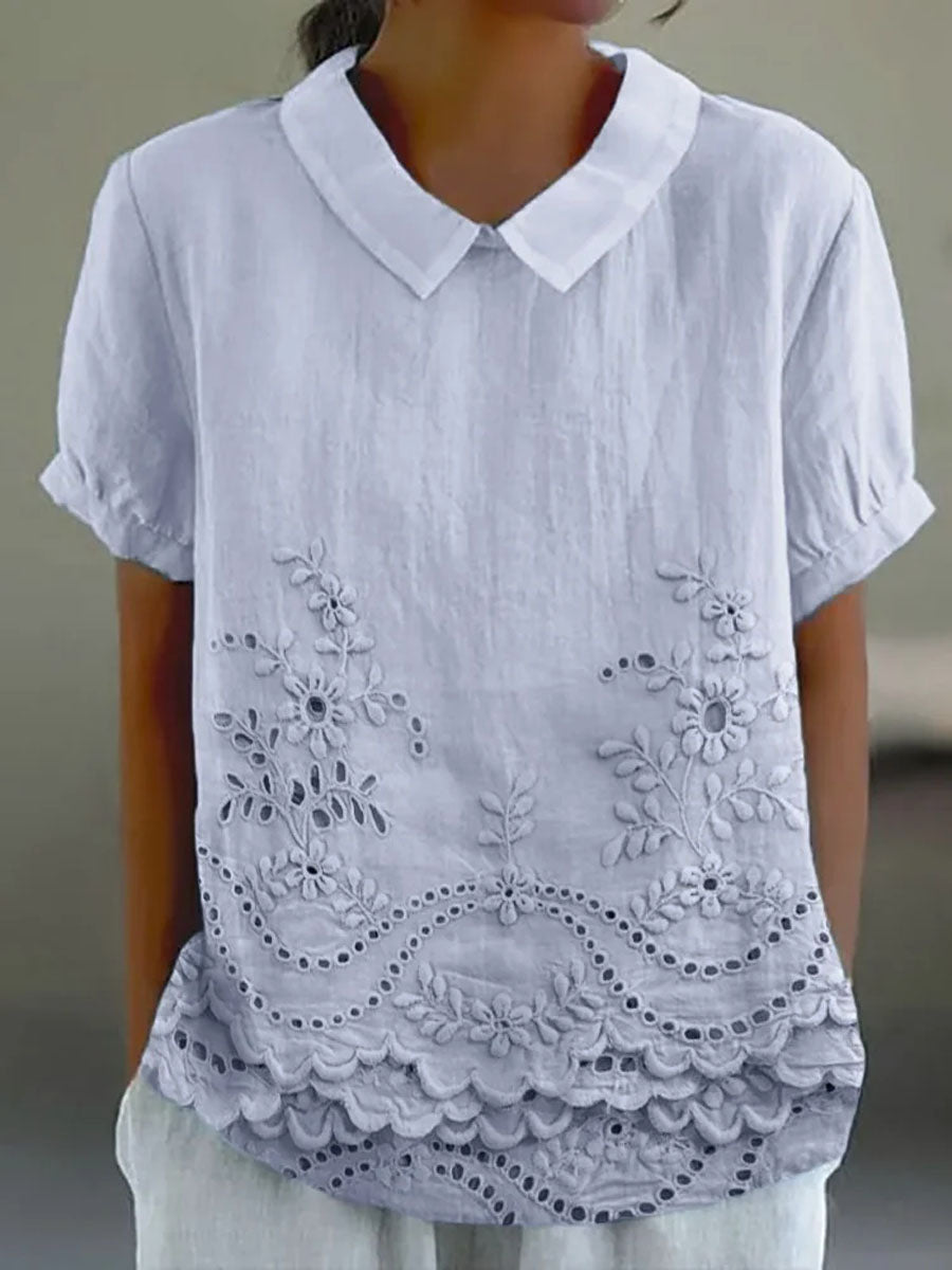 Aurora Valencia | Floral Embroidered Shirt