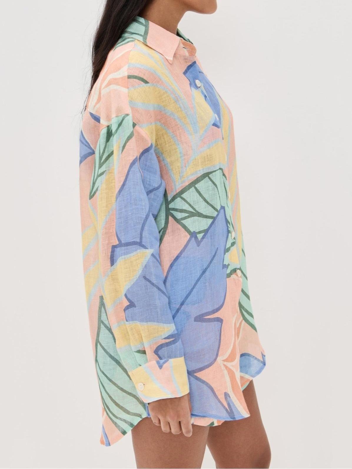 Aurora Valencia | Tropical Leaf Printed Short Set