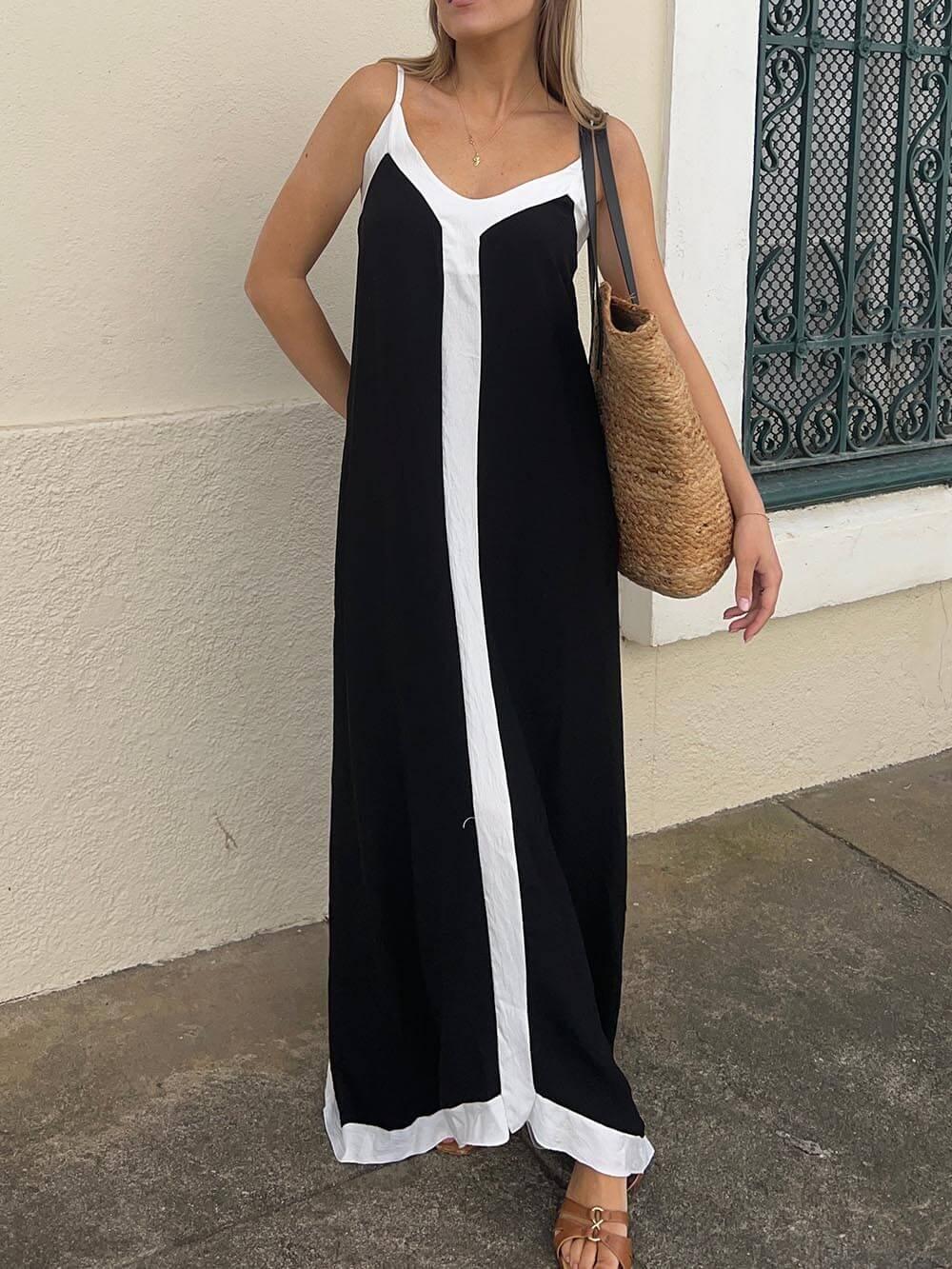 Aurora Valencia | Island Style Lavechic Colorblock Midi Dress Look