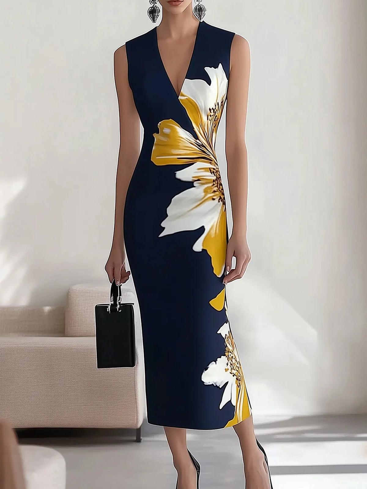 Aurora Valencia | Beach Glam Elegant Workplace Festival Midi Dress
