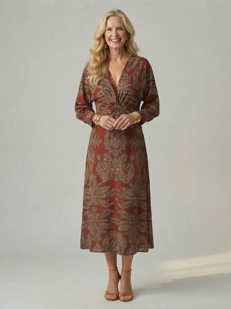 Aurora Valencia | Natural Wrap Midi Dress