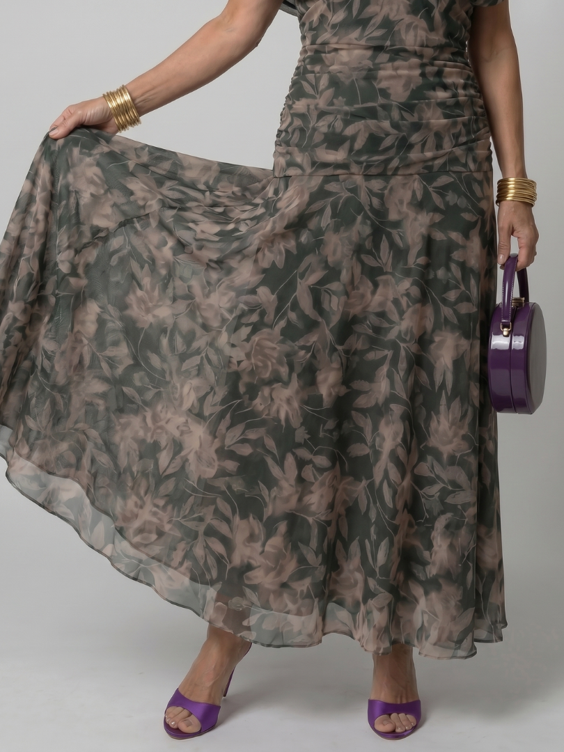 Aurora Valencia | Off Shoulder Flow Midi Dress
