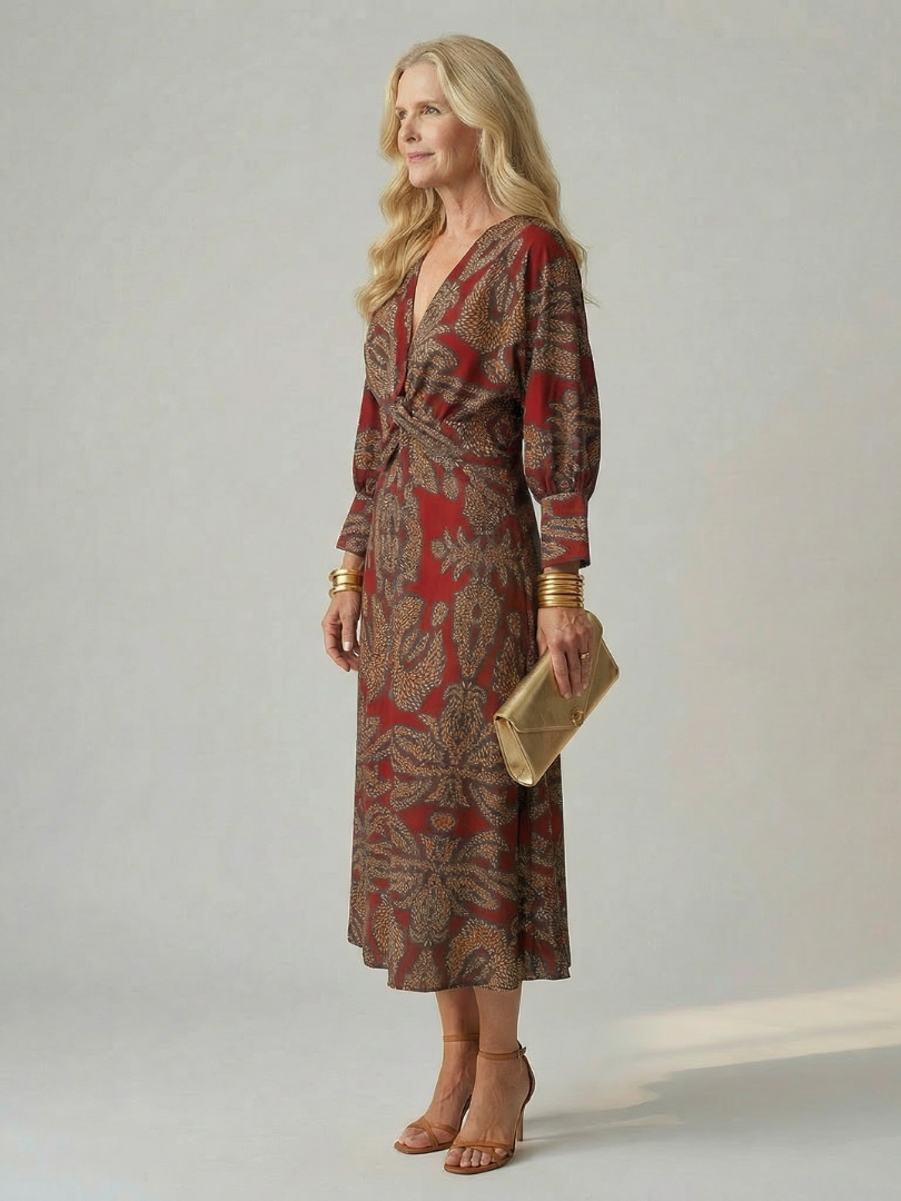 Aurora Valencia | Natural Wrap Midi Dress