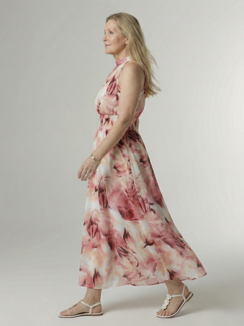 Aurora Valencia | Gathered Halter Midi Dress