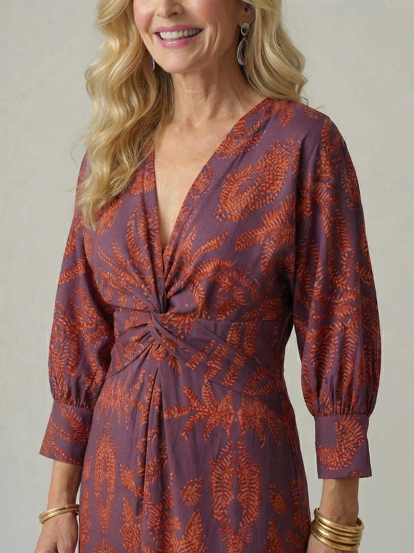 Aurora Valencia | Natural Wrap Midi Dress
