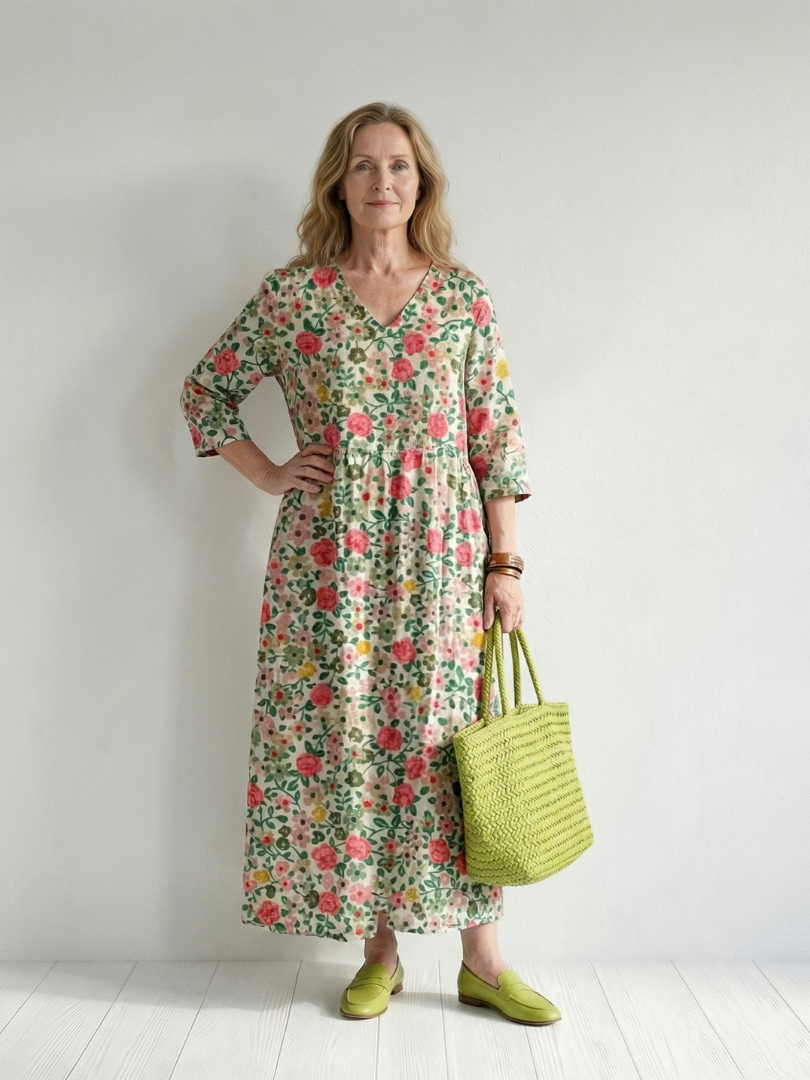 Aurora Valencia | Scatter Flower Midi Dress