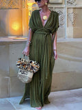 Aurora Valencia | Kimono Draped Braids Cover Up Slit Maxi Dress