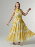 Aurora Valencia | Gathered Halter Midi Dress