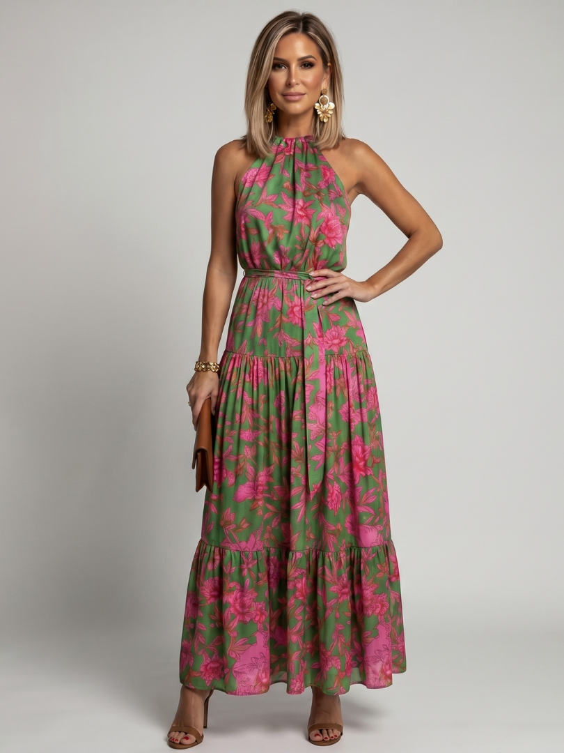 Aurora Valencia | Draped Halter Midi Dress