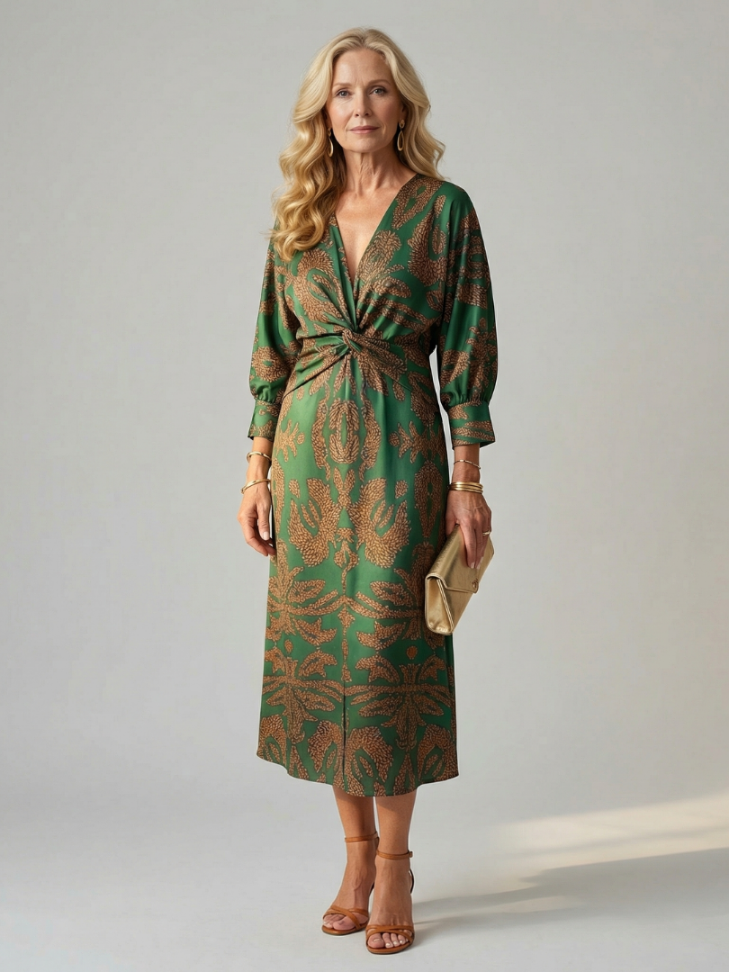 Aurora Valencia | Natural Wrap Midi Dress