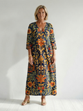 Aurora Valencia | Clean Ornate Floral Midi Dress