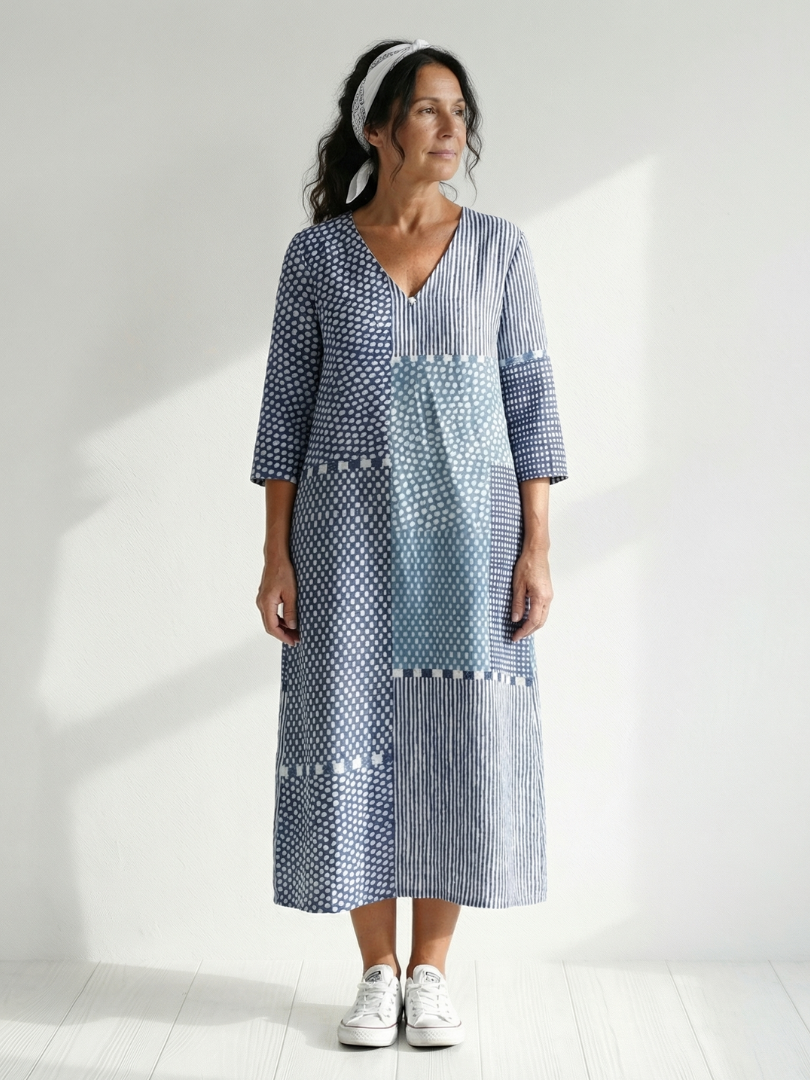 Aurora Valencia | Fit Patchwork Midi Dress