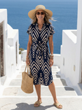 Aurora Valencia | Airy Fit Patterned Midi Dress
