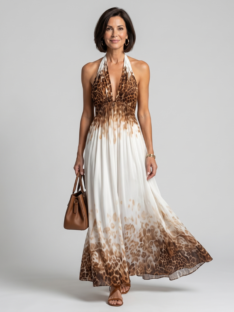 Aurora Valencia | Pleated White Midi Dress