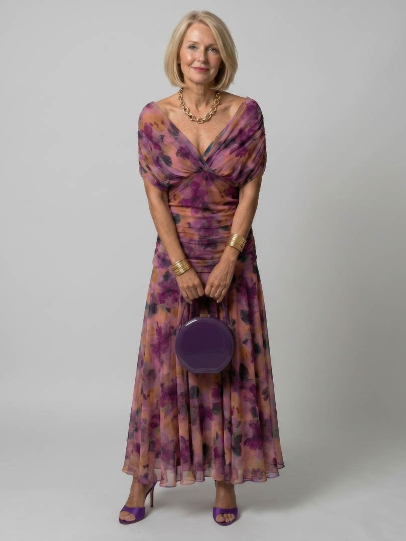 Aurora Valencia | Off Shoulder Flow Midi Dress