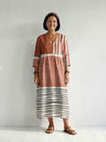 Aurora Valencia | Easy Mixed Stripe Midi Dress