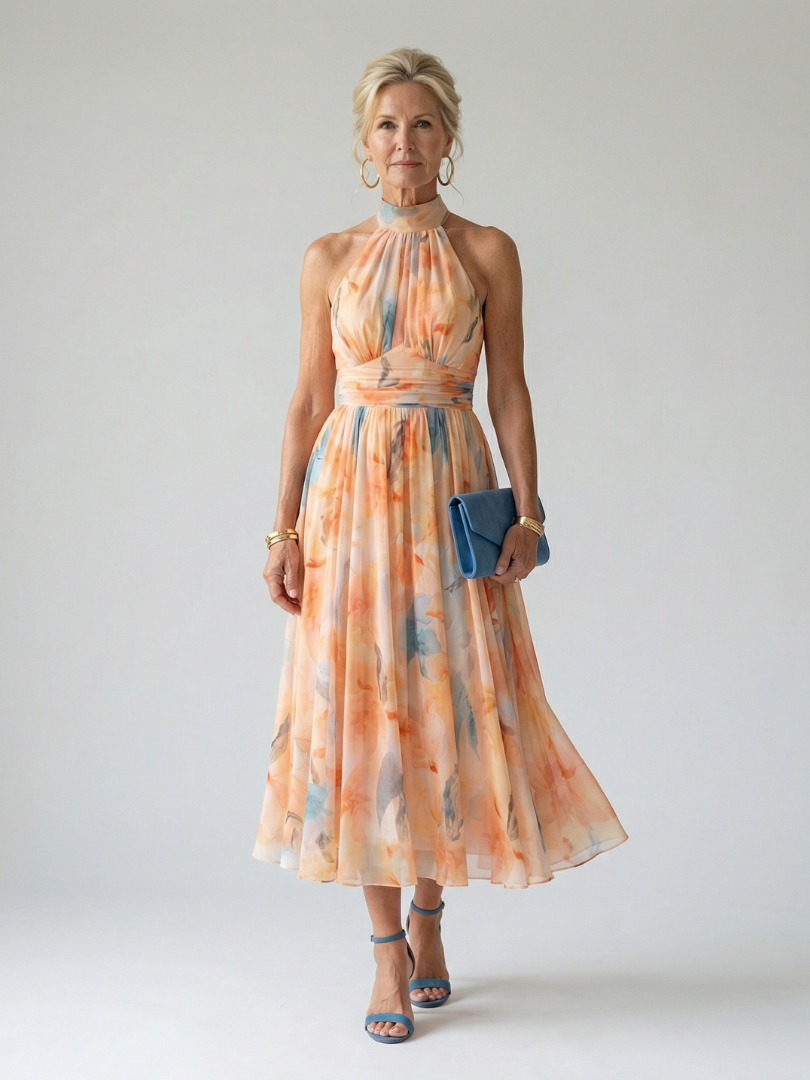 Aurora Valencia | Soft Halter Midi Dress