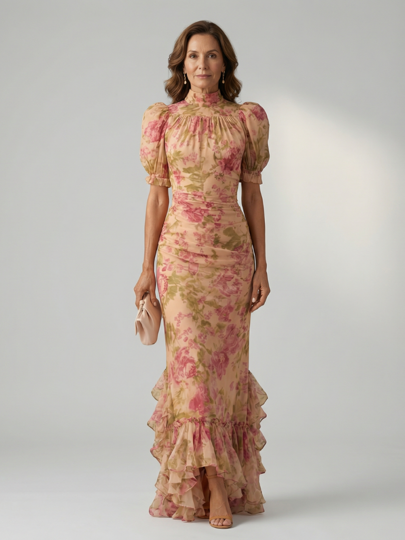 Aurora Valencia | Gentle High Neck Maxi Dress