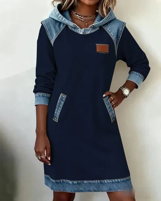 Charlotte™ | Cozy Contrast Hooded Dress
