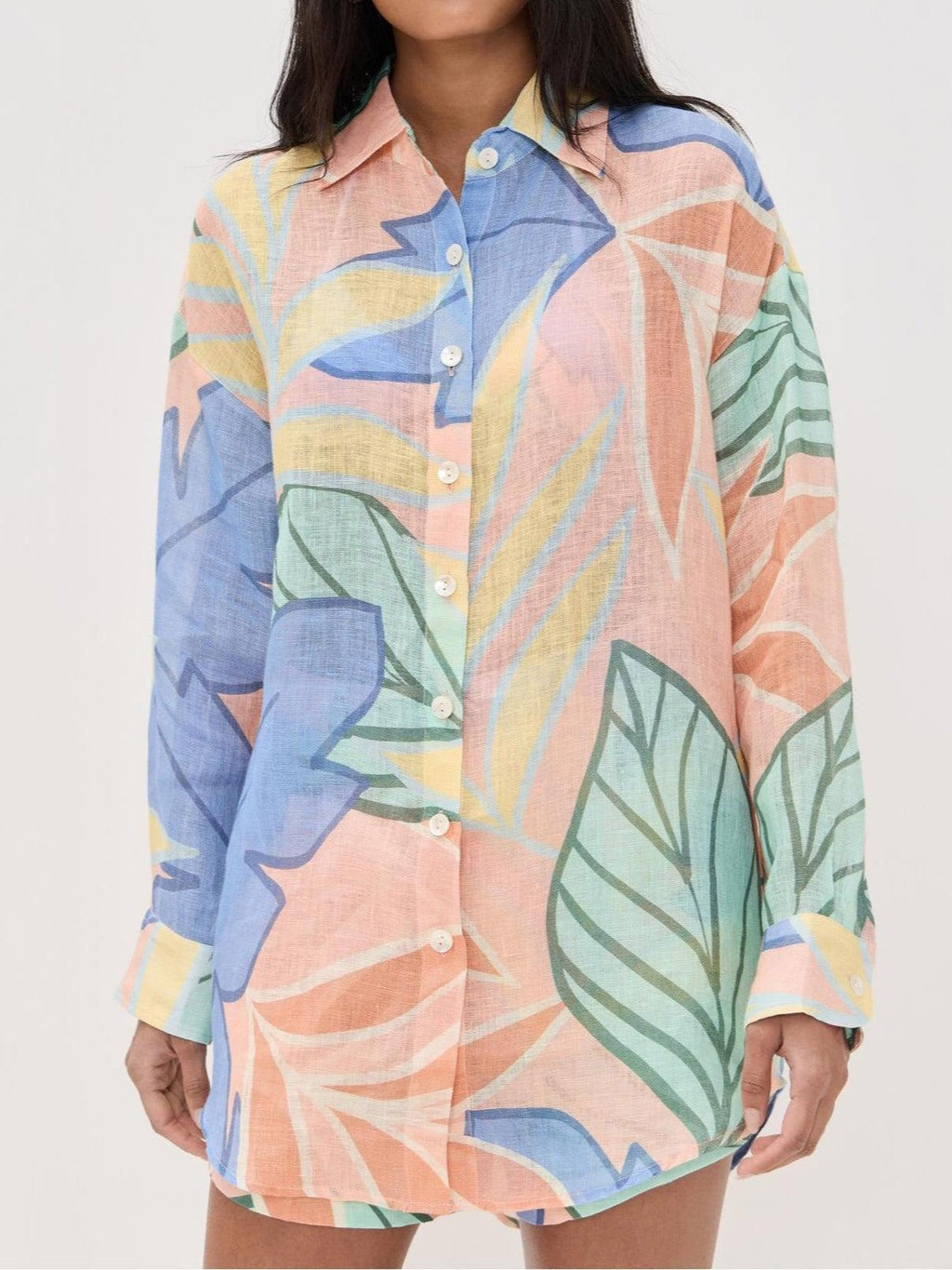 Aurora Valencia | Tropical Leaf Printed Short Set