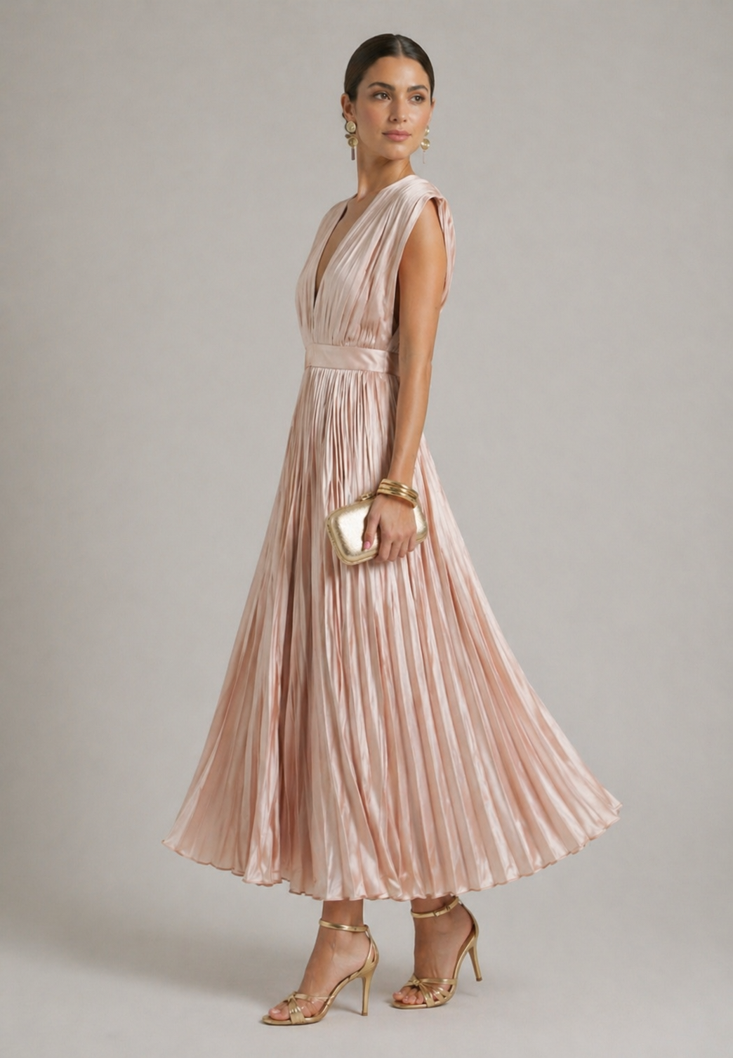 Aurora Valencia | Timeless Pleated Midi Dress