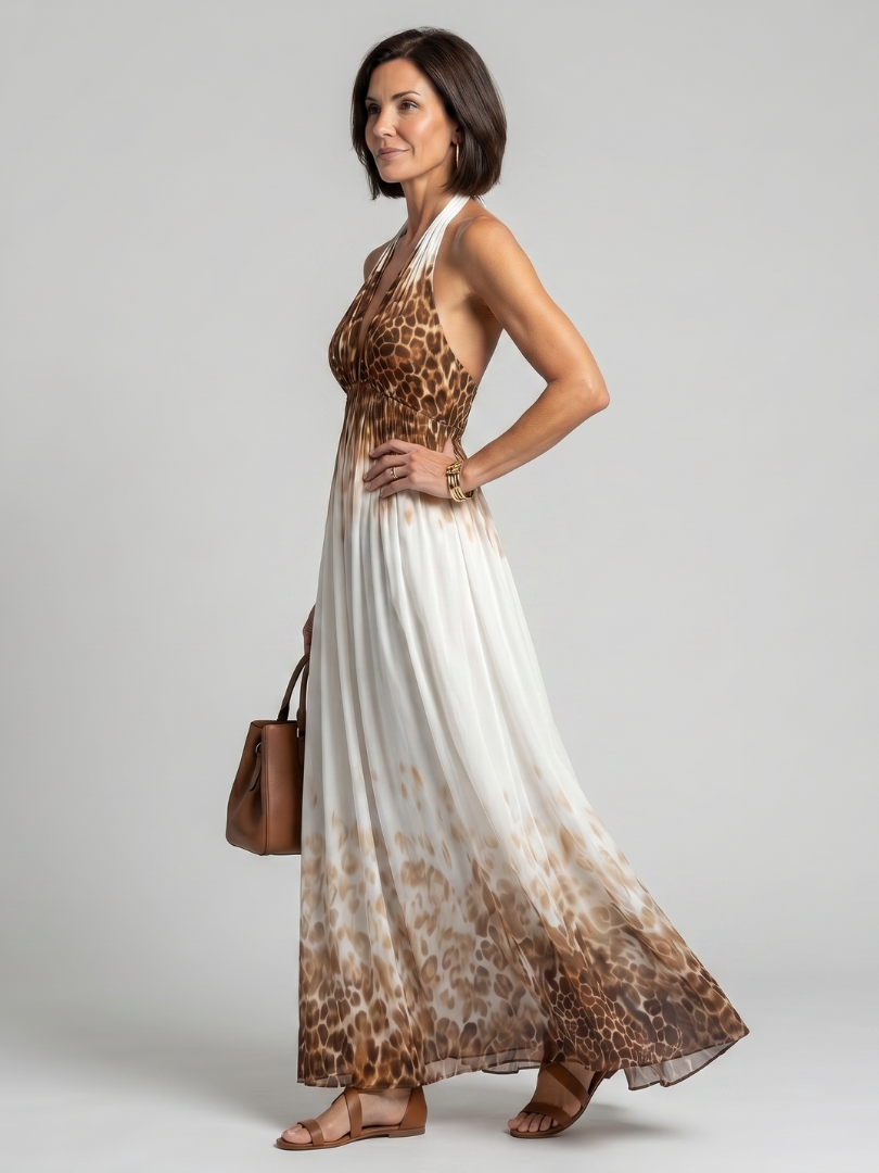 Aurora Valencia | Pleated White Midi Dress