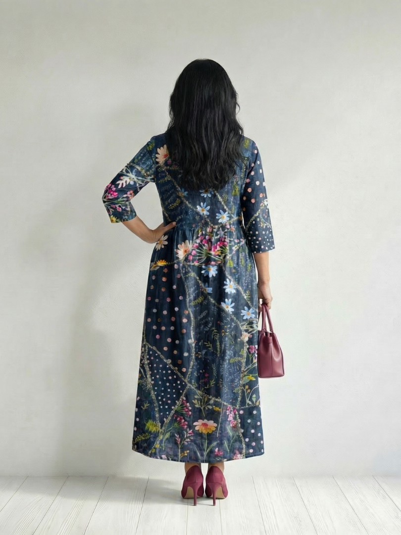 Aurora Valencia™   | Easy Gather Floral Midi Dress