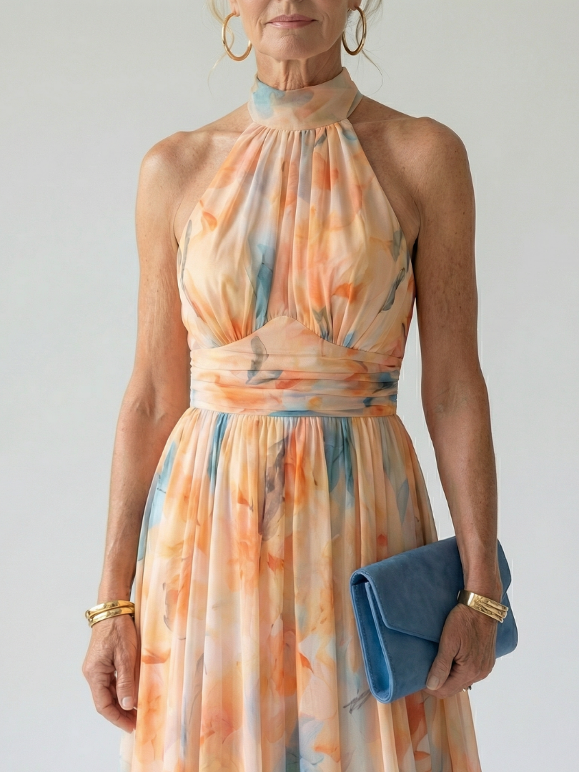 Aurora Valencia | Soft Halter Midi Dress