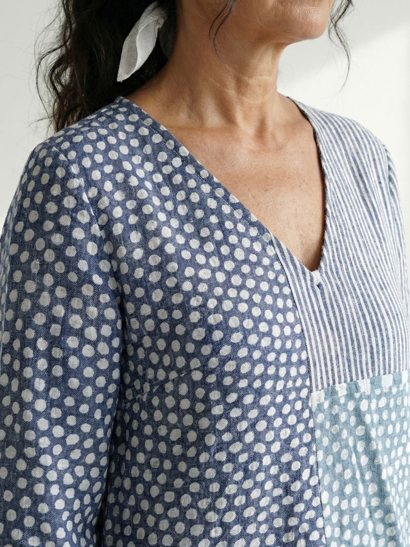 Aurora Valencia | Fit Patchwork Midi Dress