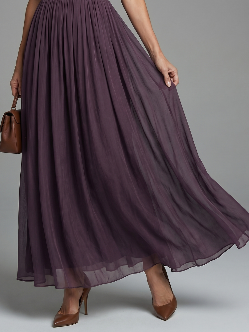 Aurora Valencia | Gathered Waist Keyhole Maxi Dress