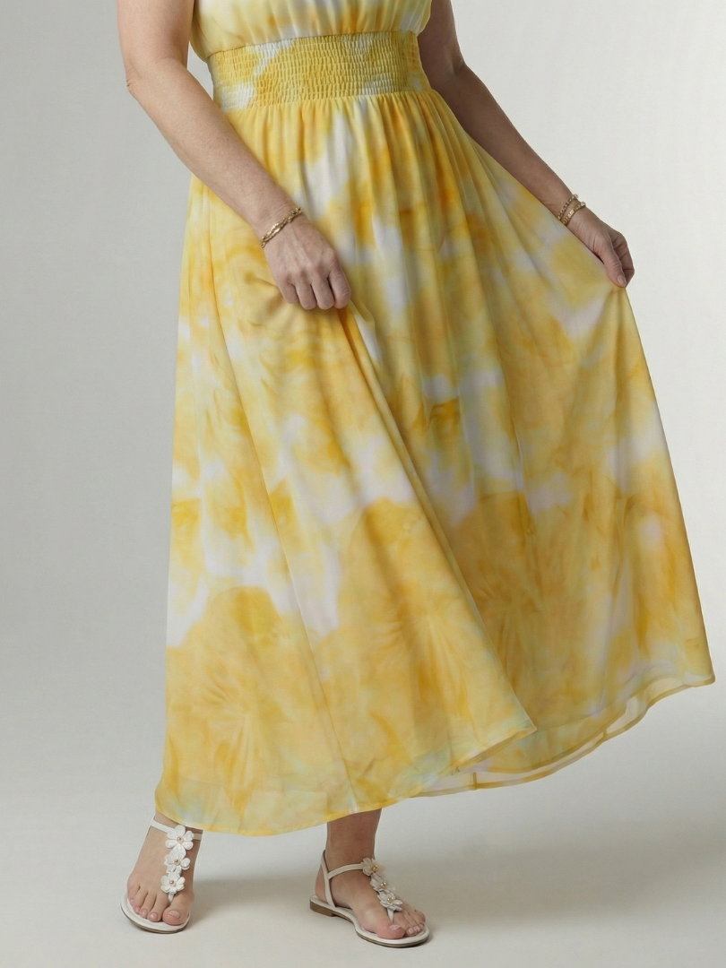 Aurora Valencia | Gathered Halter Midi Dress