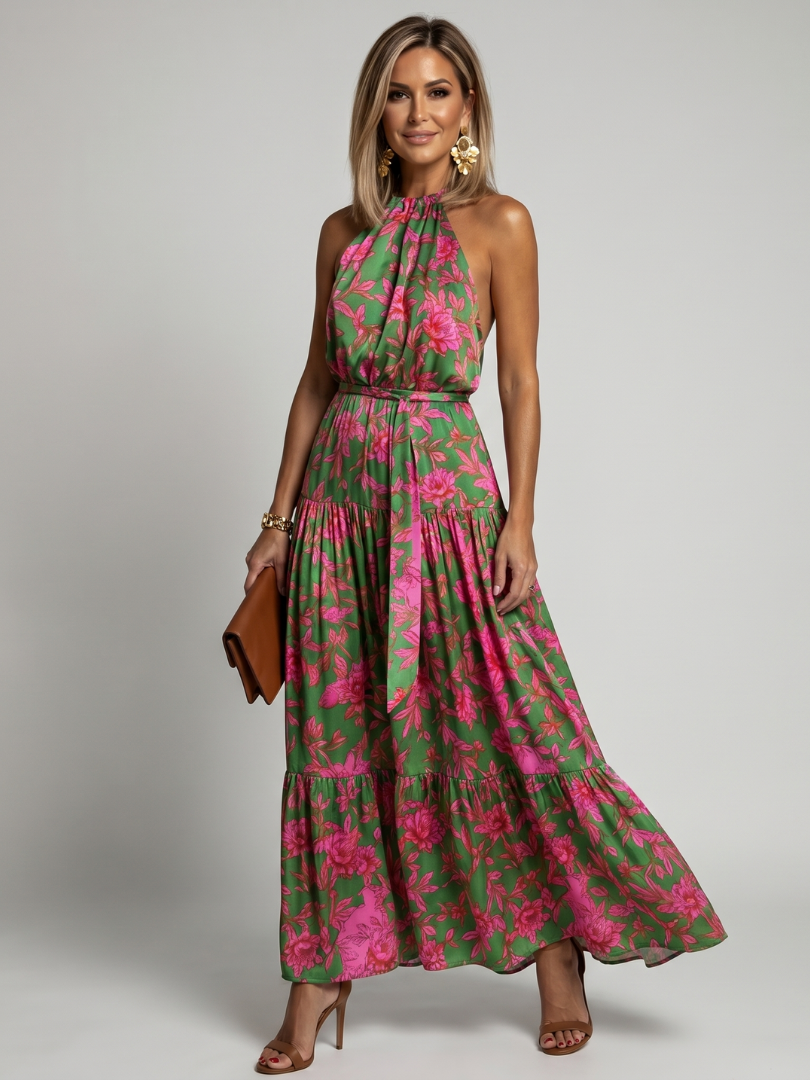 Aurora Valencia | Draped Halter Midi Dress