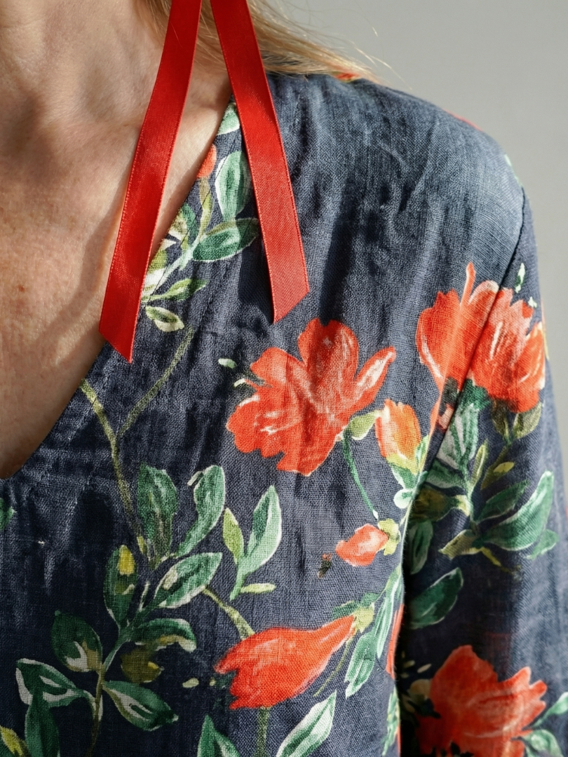 Aurora Valencia | Calm Drape Floral Midi Dress