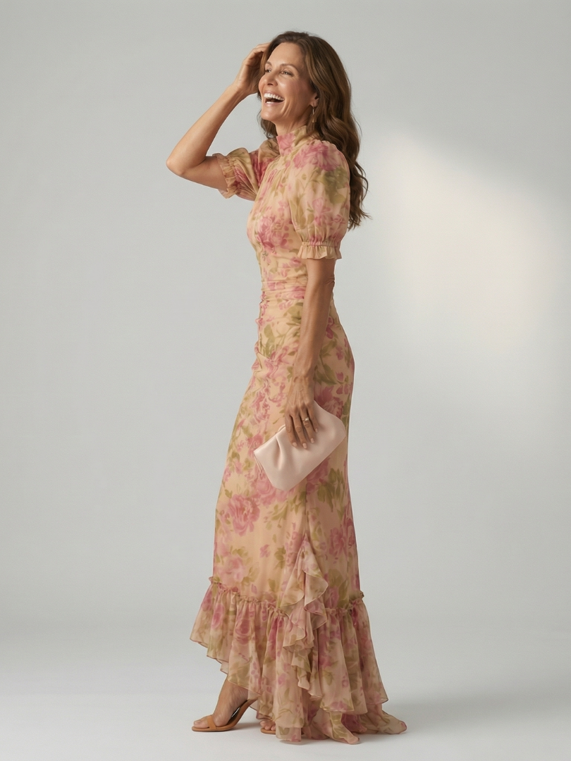 Aurora Valencia | Gentle High Neck Maxi Dress