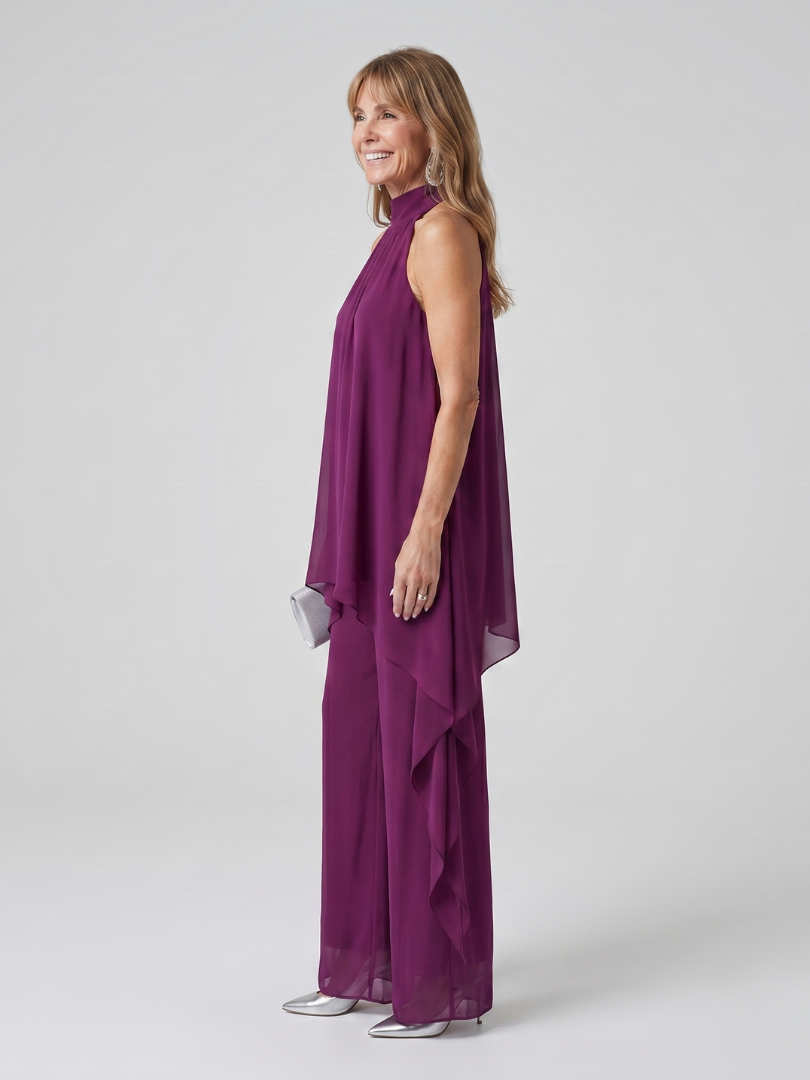 Aurora Valencia | Halter Neck Asymmetric Tunic Set
