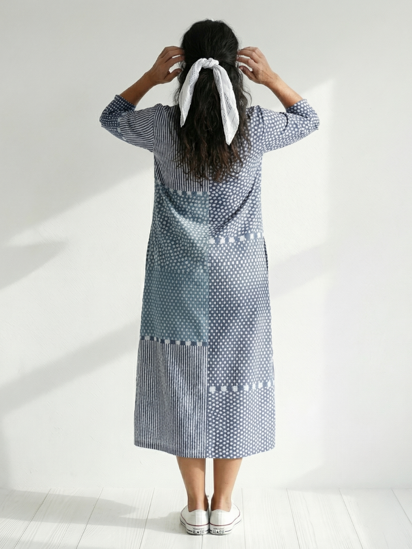 Aurora Valencia | Fit Patchwork Midi Dress