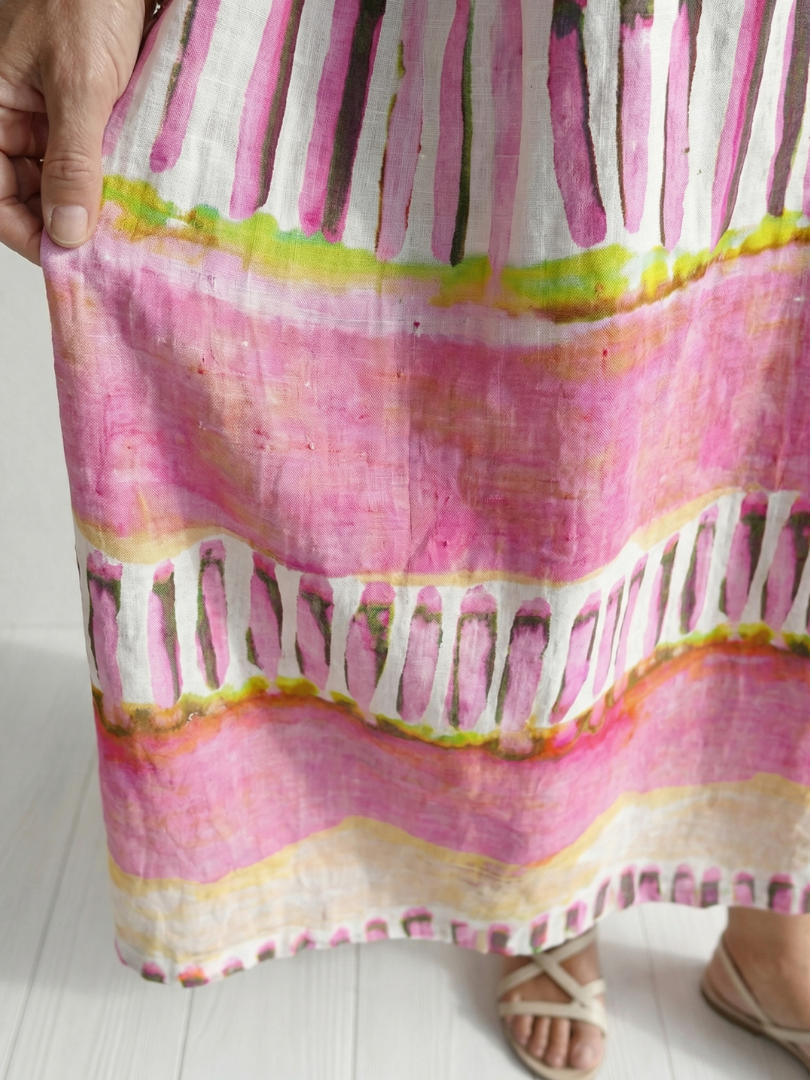 Aurora Valencia | Easy Flow Patterned Stripe Midi Dress