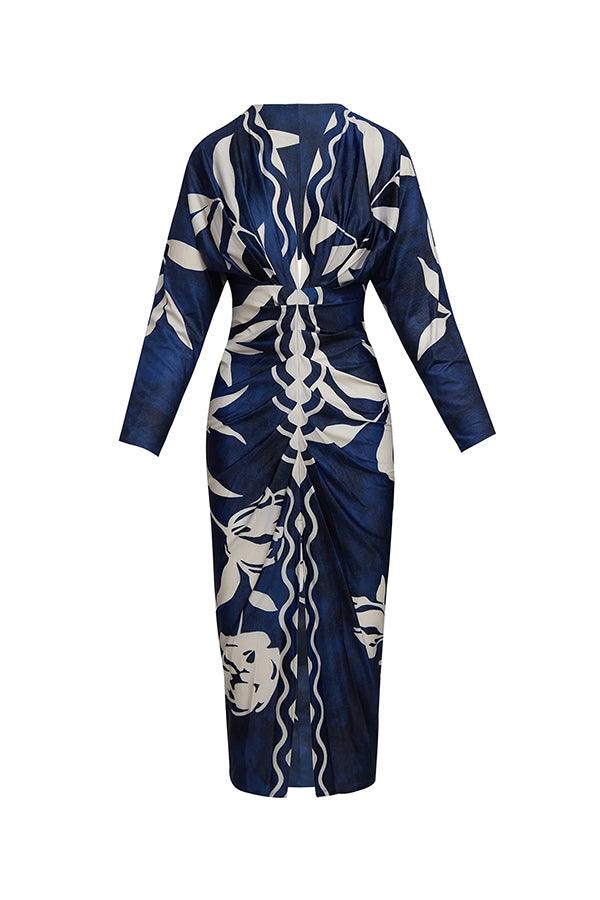 Aurora Valencia | Sun Escape Unique Print Dolman Midi Dress
