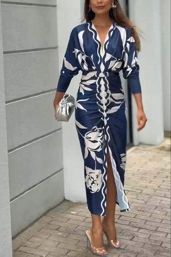 Aurora Valencia | Sun Escape Unique Print Dolman Midi Dress