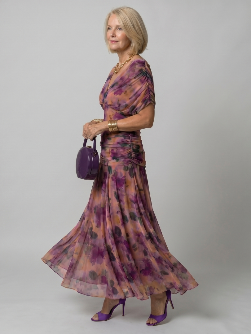 Aurora Valencia | Off Shoulder Flow Midi Dress
