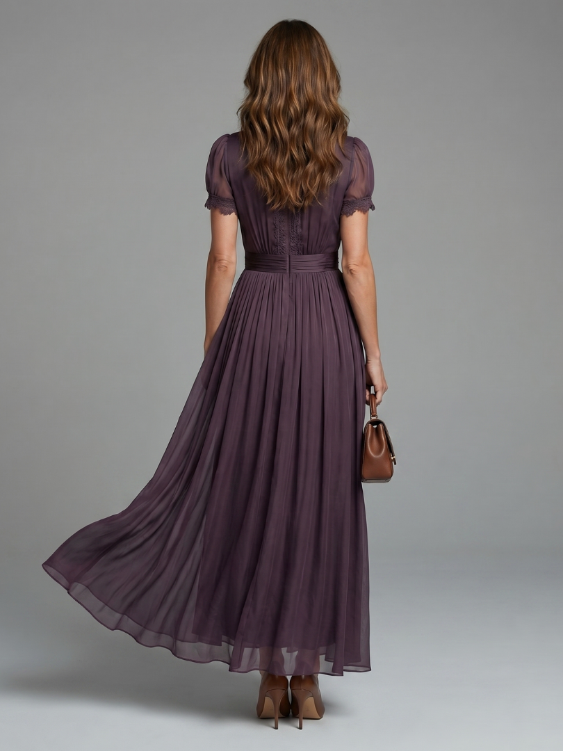 Aurora Valencia | Gathered Waist Keyhole Maxi Dress