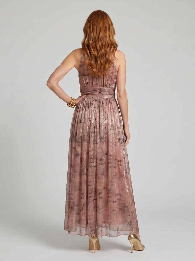 Aurora Valencia | Textured Finish Sleeveless Midi Dress