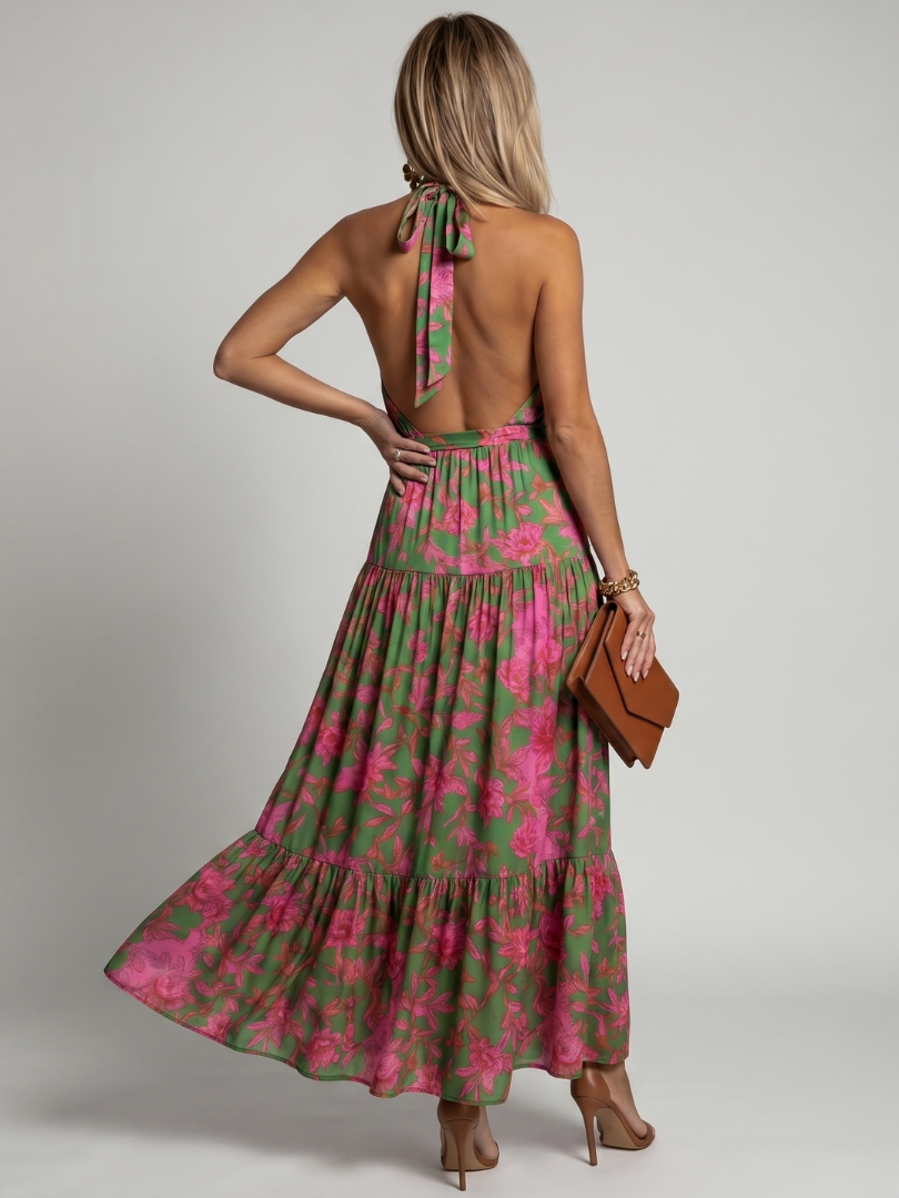 Aurora Valencia | Draped Halter Midi Dress