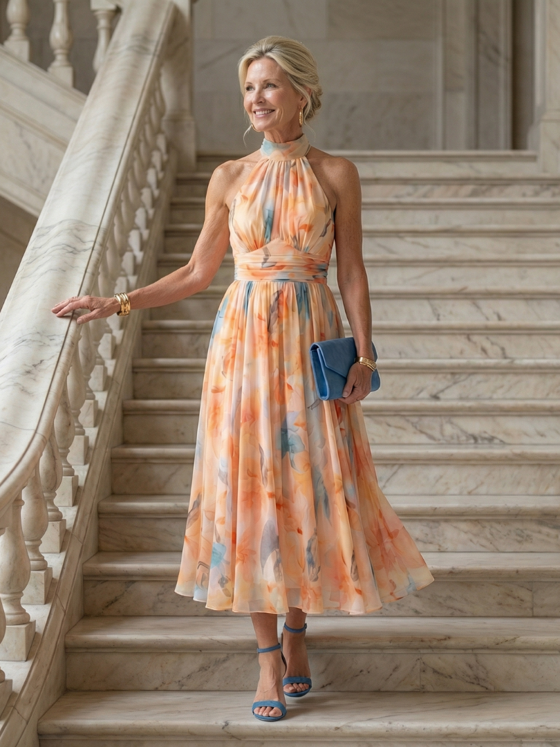 Aurora Valencia | Soft Halter Midi Dress