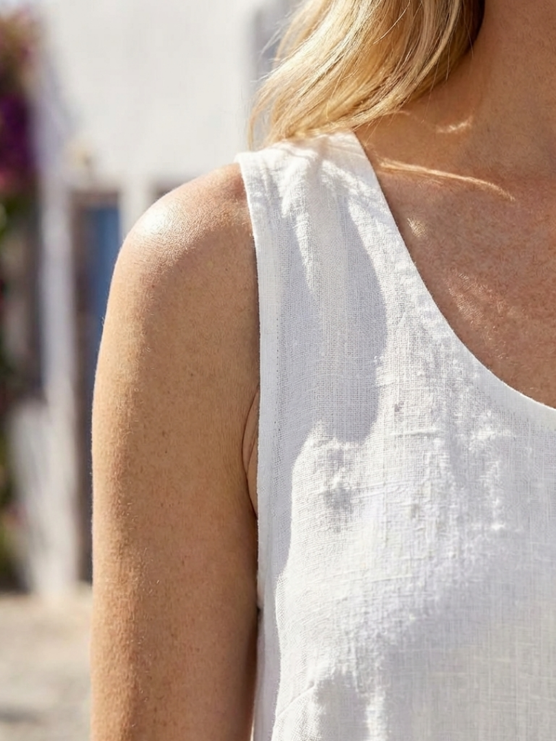 Aurora Valencia | Sleeveless Round Neck Relaxed Midi Dress