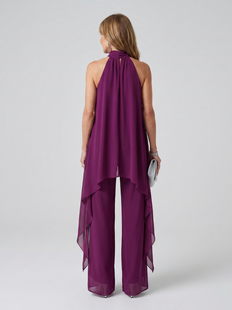 Aurora Valencia | Halter Neck Asymmetric Tunic Set