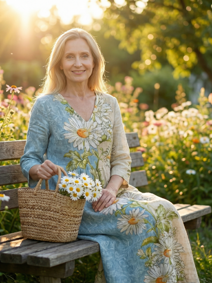 Aurora Valencia | Light Daisy Midi Dress