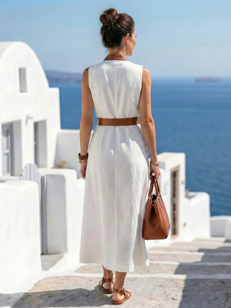 Aurora Valencia | Contrast Line Midi Dress