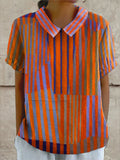 Aurora Valencia | Geometric Striped Shirt