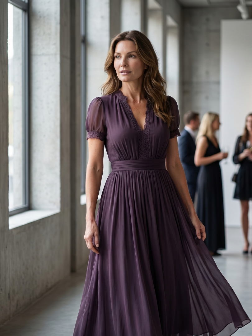 Aurora Valencia | Gathered Waist Keyhole Maxi Dress